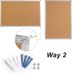 Cork Board Bulletin Board 20 x 30 Inches, Silver Aluminium Framed Corkboard, Office Board for Wall Cork, Large Wall Mounted Notice Pin Board