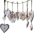 Sun&Beam Heart-Shaped Wooden Decorative Seven Styles Hanging Handmade Hearts Ornaments for Wedding Party Valentine Christmas Home Decoration Car Décor (All-7Pcs, 1Pcs)