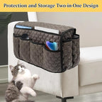 Remote Control Holder, Non Slip Bedside Caddy TV Remote Holder Armchair Caddy, Recliner Armrest Organizer with 14 Pockets for Cell Phone TV Remote Control Magazines