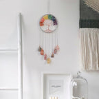 Tree of Life Dream Catchers with Crystal 7 Chakra Gemstone Dream Catchers Color Natural Gem Raw Stone Wall Hangings Room Garden Dreamcatchers Decor(Silver)