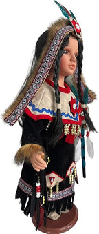 KINNEX COLLECTIONS SINCE 1997 16" Collectible Native American Indian Porcelain Doll (D16781)