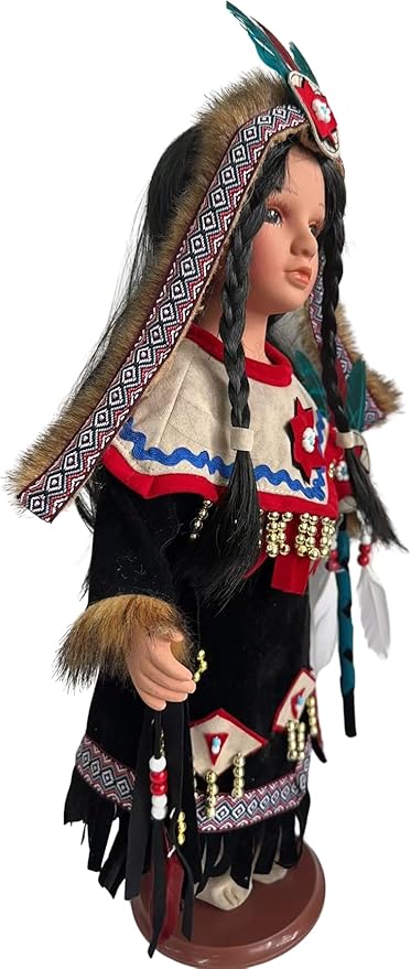 KINNEX COLLECTIONS SINCE 1997 16" Collectible Native American Indian Porcelain Doll (D16781)