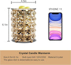 Wrought Iron Crystal Wax Melt Warmer Electric Oil Burner Wax Melt for Home, Kitchen, Living Room, Bedroom, SPA(Golden)?-