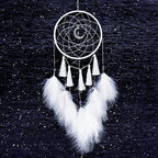 DIY Dream Catcher Kit - Making Dream Catcher Supplies Craft Kit, Handmade Wall Decor for Bedroom, Living Room, Wedding and Party Decoration (Moon-White)