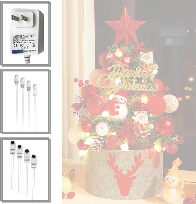 4.5V Power Adapter AC/DC 8-Output Compatible with Lemax Lighted Accessory 94566 94563 94564 94565 74295 74269 74707 84428 44242 Christmas Halloween Village Lights Micro Lighting Building Decoration