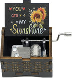 Dream Loom You are My Sunshine Music Box, Hand-Cranked Vintage Engraved Mini Color Musical Box Gift for Women Girl Birthday/Christmas/Valentines Day/Thanksgiving/Mother's Day