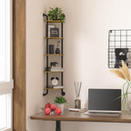 Tinpin Corner Shelf Wall Mount 5-Tier, Wall Decor for Home Living Room Bedroom, Wall Corner Shelves Bookshelf, Rustic Industrial Pipe Shelves Thanksgiving Day, Brown