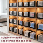 20 Pcs Hat Boxes for Shipping, Black Hat Gift Box with Window Display - Foldable Storage Container for Baseball Caps, Snapbacks, Dad Hats, Billed Caps 7.87 x 7.87 x 4.72 Inches