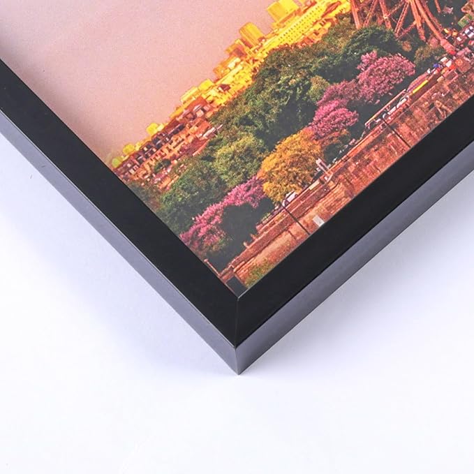 upsimples 4x6 Picture Frame Set of 3, Made of High Definition Glass for 4 x 6, Wall and Tabletop Display Thin Border Photo Frames for Home Decor, Black