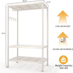 Heavy Duty Rolling Clothes Rack,Load 693LBS Clothing Racks for Hanging Clothes,Free Standing Closet Organizers and Storage Garment Racks with Wheels,Rods,Gray 70"H x 45"W x 18"D
