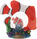 Elanze Designs Striped Clown Fish Ocean Magical Whimsical Tabletop Dresser Nightstand Figurine Miniature 45MM Sturdy Polyresin Glitter Water Snow Globe Decoration