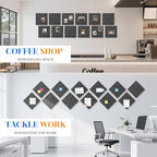 DOLLAR BOSS Large Cork Board for Wall 48" x 36" x 0.5" Bulletin Board 12 Packs Corkboard Tiles Self Adhesive Felt Wall Tiles for Office Home School, Dark Grey