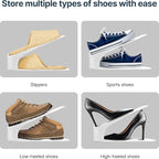 One-Piece Shoe Slot Organizer 10 Pack, Space-Saving Stackers for Closet, Entryway & Shoe Rack | No Assembly Needed