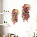 Artificial Hanging Flowers Plants for Outdoor Spring Summer Decoration, 2PCS Faux Silk Daisy UV Resistant Look Real for Outside Home Indoor Planter Porch Garden Yard Decor(Rose Red Pink)