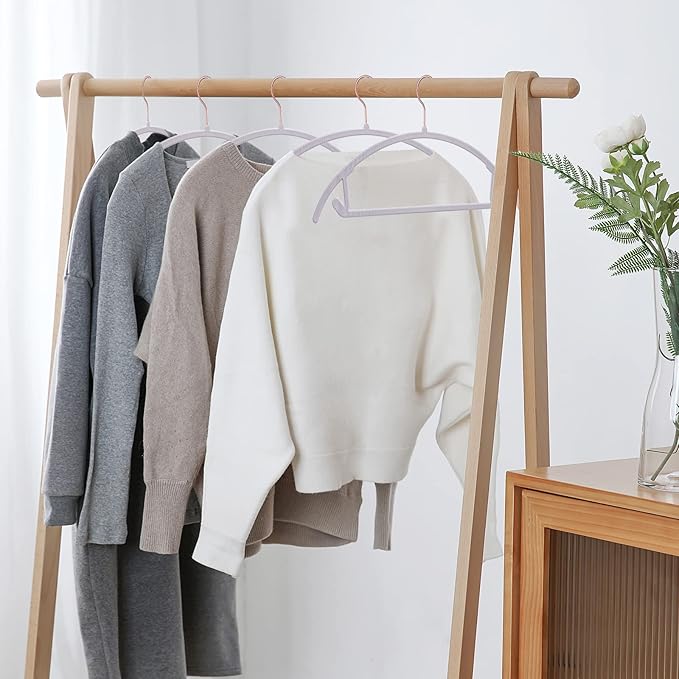 OIKA Heavy Duty Hangers 50 Pack - No Shoulder Bump Plastic Hangers for Sweaters, Coats & Clothes, 11 lbs Weight Capacity, Non-Slip, 17.8 Inch- Grey