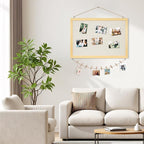 DOLLAR BOSS Bulletin Board with Linen 24'' x 18'' Wood Framed Cork Boards for Walls, Photo Display Pin Board, Decorative Corkboard for Office Home School Dorm Decor with 10 Pushpins, Natural Wood