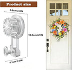 2 Pack Suction Cup Wreath Hanger，Suction Cup Hooks Hanging 15 Lbs，Waterproof Suction Cup Wreath Holder for Windows, Shower, Wreaths，Smooth Doors (Gray, 2) (Gray)