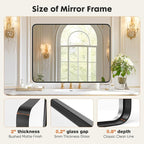 Sweetcrispy Bathroom Mirror 40x30 Inch Black Metal Framed Rounded Rectangle Vanity Mirror for Wall, Over Sink, Farmhouse, Restroom, Anti-Rust, Modern Decorative, Horizontal or Vertical Hanging