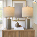 G-SAFAVA 20.25" Small Table Lamps Set of 2 Modern Ceramic Lamps for Living Room Farmhouse Bedside Lamps Boho Lamps for Night Stands Grey Bedroom Lamp Side End Table Lamps