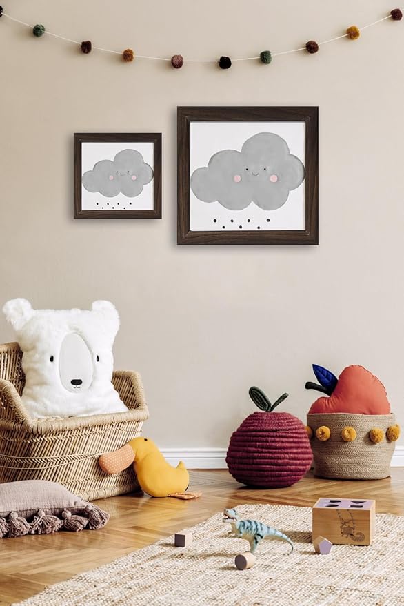 KTKDE 10x10 Picture Frame, Display 8x8 With Mat or 10x10 Without, Tempered Glass Wooden Square Photo Frame for Walnut Frame, Wall Gallery Poster Frame best gift