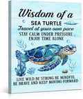 Sea Turtle Wall Art Decor Inspirational Wall Decor Posters Beach Themed Decoration for Bathroom Bedroom Living Room Home Office, Sea Turtle Gifts for Turtles Lovers (8 X 10 Inches, Framed)