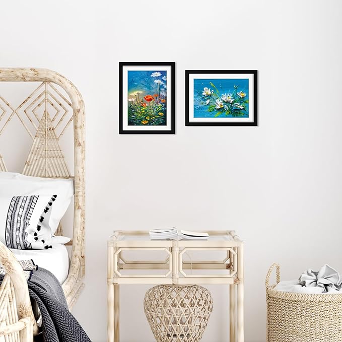 Rempry 6x8 Picture Frame, Display Pictures 5x7 with Mat or 6x8 Without Mat, Wall Hanging or Tabletop Photo Frame with Shatter Resistant Plexiglass, Black, 1 Pack