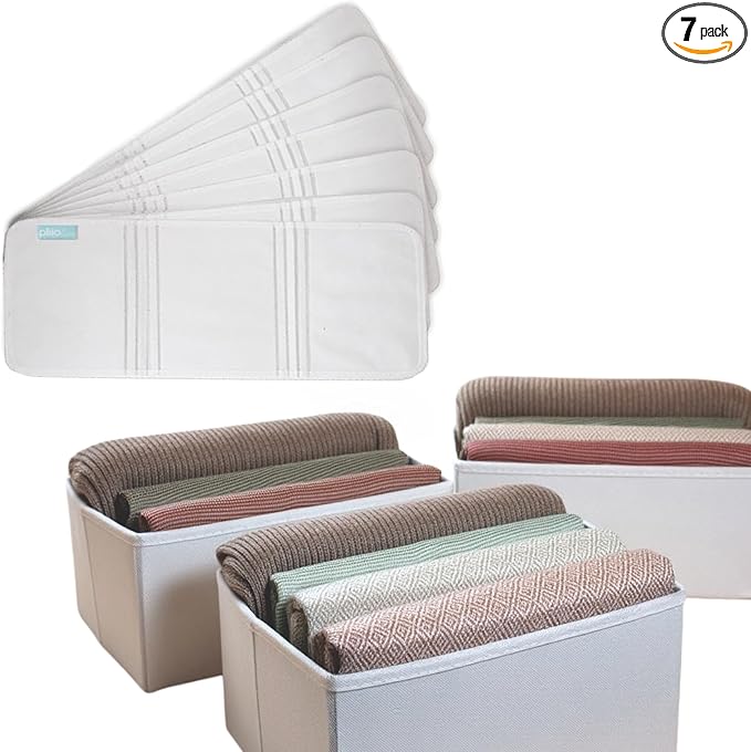7 Pcs PLIIO Large Filers, Foldable Clothes Organizer, Space-Saving Closet and Suitcase solution, Wrinkle-Free Storage Solution for Home and Travel, Wardrobe Organizer and Clothes Folder