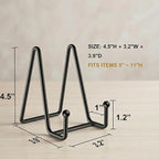 Hoewina 4.5 Inch Plate Stands for Display - Metal Frame holder stand Picture, Decorative for Book and Platter, Tabletop Art, Photo Easel (3 Packs)