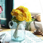 MDLUU Seeded Glass Vase, 4.6" W x 6.7" H, Clear, Double Ear Design, Coastal Modern Style, Perfect for Dining Room, Bedroom, Bathroom