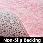 FJZFING Pink Round Rug Ultra-Soft Plush Modern 6x6 Circle Area Rug for Kid's Bedroom, Fluffy Shag Circular Rug for Nursery Room, Non-Slip Home Decor Cute Pink Carpet for Teen's Room