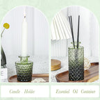Glass Bud Vases Set of 5, Mini Flower Vase for Centerpieces, Small Clear Vases in Bulk for Wedding Decorations, Vintage Vase for Table, Recepetion, Home Décor (Green)