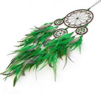Large Dream Catchers Handmade Green Dream Catcher, Boho Wall Hanging Decor with Beads, Native American Style Dreamcatcher for Bedroom,Living Room,Home Ornament, for Birthday,Festival