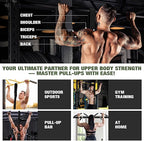 Pull Up Assistance Bands, Pull Up Bar Resistance Bands, Pull Up Bands for Enhanced Strength Training, Muscle Training, 3 Heavy-Duty Adjustable Pull Up Assist Strap & Comfortable Foot Strap