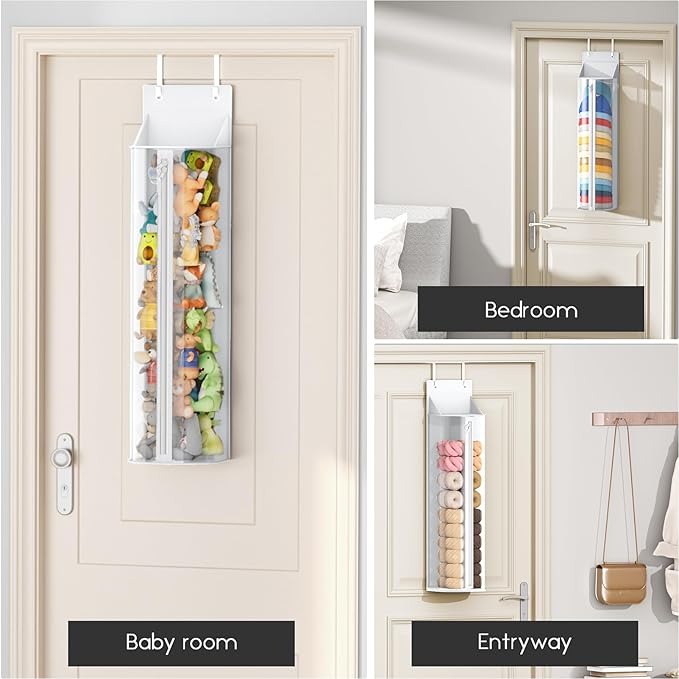 Hat Rack for Door and Closet – Large Capacity Hanging Hat Rack Organizer Holds 30-35 Caps, Over the Door Hat Storage Organizer for Bedroom, Entrance or Dorm, 1 Pack, White