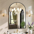 Sweetcrispy 24"x36" Arched Black Bathroom Mirrors for Wall, Bathroom Mirrors for Over Sink, Metal Framed with HD Shatter-Proof Glass for Entryway, Living Room, Bedroom, Home Decor