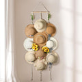 Macrame Hat Hangers for Wall Wide Brimmed Hat Holder Storage 10 Clips Hat Rack Organizer for Wall Display Boho Decor for Fedora Sun Hats Straw Panama Closet Bedroom Gifts for Mom