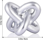 DOVDOV Silver Knot Sculpture, Three Knot Sculpture Silver Home Decor Accent, Suitable for Rustic Style Coffee Tables, Living Room Dining Tables, entryway Shelves, and Small Decorations.