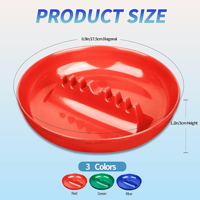 3Pcs Assorted Colors Ashtray Sets, Ash Tray for Cigarettes and Cigar, Round Large Size Plastic Ashtrays, for Indoor Outdoor Home Office Patio Restaurant Bar Hotel Use (1 Green 1 Red 1 Blue)