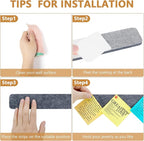 8 Packs Felt Pin Board Bar Strips Bulletin Board for Bedrooms Offices Home Wall Decoration, Notice Board Self Adhesive Cork Board with 50 Push Pins for Paste Notes, Photos, Schedules