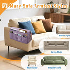 Armchair Caddy, Sofa Armrest Organizer, Non Slip Recliner Organizer, Remote Control Holder for Recliners, Recliner Arm Caddy with 14 Pockets Storage for TV Remote, Phone, Magazine (Purple)