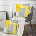 Yellow Abstract Art Artwork Pillow Cover, Gallery Modern Decorative Throw Pillows Cushion Cover for Bedroom Sofa Living Room 20 x 20 Inch Set of 2