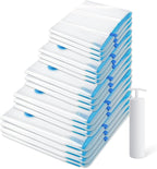 20 Pack Vacuum Storage Bags，Space Saver Bags(4 Jumbo/4 Large/4 Medium/4 Small/4 Roll),Compression for Comforters and Blankets, Sealer Clothes Storage, Hand Pump Included
