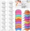 Eiito Hat Organizer for Baseball Caps, 2 Pack Strong Adhesive Hat Rack for Wall, Multilayer Hat Storage Display Holder, Wall Mounted Hat Hooks Hold up to 16 Hats for Closet Door and Bedroom (White)