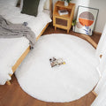 Ghouse Faux Rabbit Fur Round Rug 6ft White Round Rugs for Bedroom Decor Fluffy Area Rugs for Living Room, no-Shedding Carpet Sheepskin Washable Rug Rome Decor