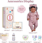 BABESIDE Lifelike Reborn Baby Dolls Black Girl – 20 Inch Lifelike Newborn Real Life Baby Dolls with Soft Weighted Body, Comfort Companion for Bedtime, Naptime & Emotional Support Gift for Kids Age 3+
