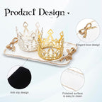 Warmtree Vintage Jewelry Organizer, Decorative Tray for Jewelry, Towel, Storage, Rings, Bracelets, Earrings, Cosmetics, Retro Design, Bow Decor Resin Plate Coquette for Room Decor, White