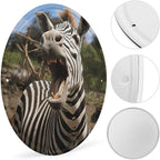 Wall Picture, with Funny Zebra Printed Circular Iron Hanging Picture,Wall Art Decor,Home for Bedroom Living Room Bathroom Decor,Iron Painting 11.8X11.8 in