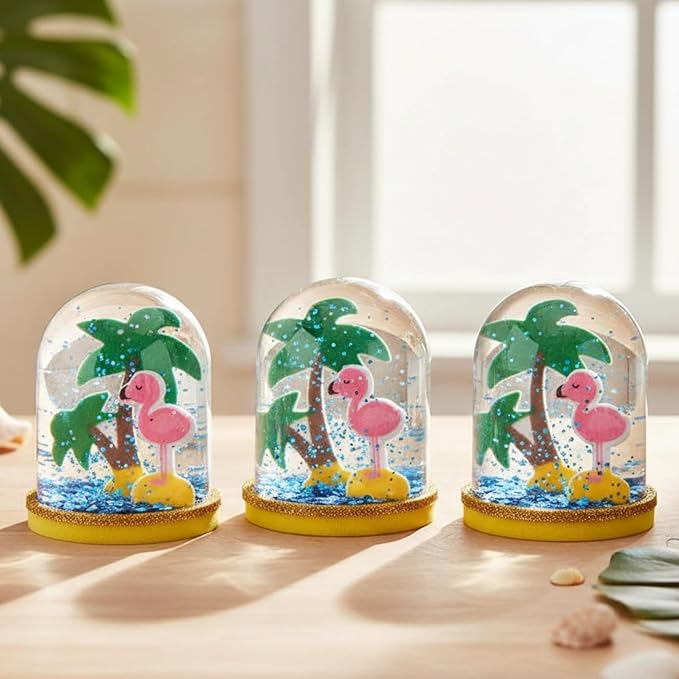 Fun Express Summer Beach Glitter Globe CK-12 - Craft Kits - VBS Vacation Bible School Supplies/Decor - 12 Pieces