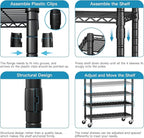 FUTASSI P3 Rolling Clothes Rack, Clothing Racks for Hanging Clothes, Heavy Duty Garment Rack with Wheels, Freestanding Portable Closet Organizer 39.4''W x 14''D x 78.5''H, Max Load 464 LBS, Black