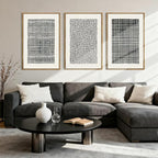BINCUE Abstract Line Wall Art Set of 3 Modern Neutral Black Wall Decor Geometric Minimalist Artwork Framed Black Wall Pictures Abstract Black Wall Art Neutral Minimalist Artprints for Living Room Bedroom Office Bathroom 24"x36" Gift
